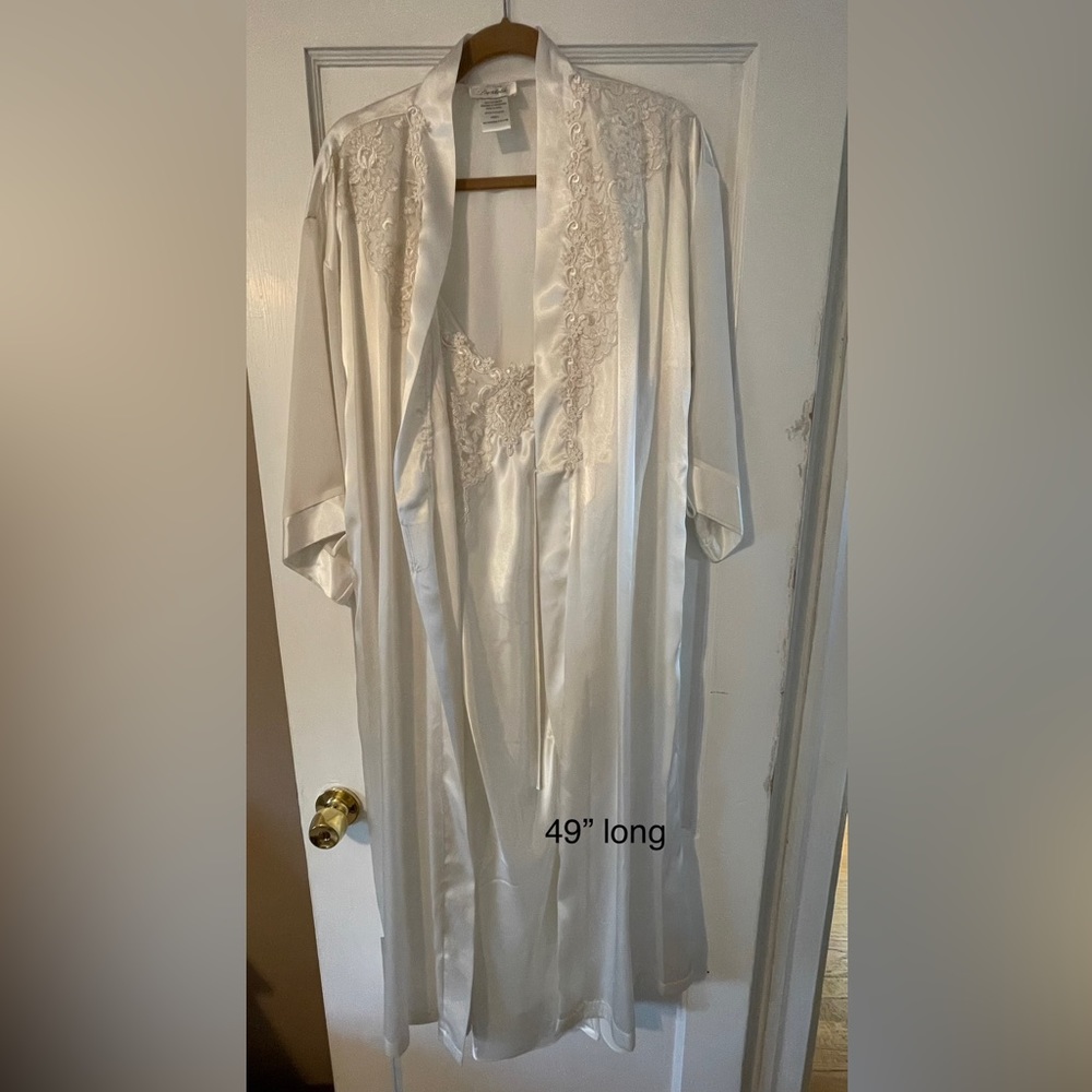 Satin feel bridal gown and robe